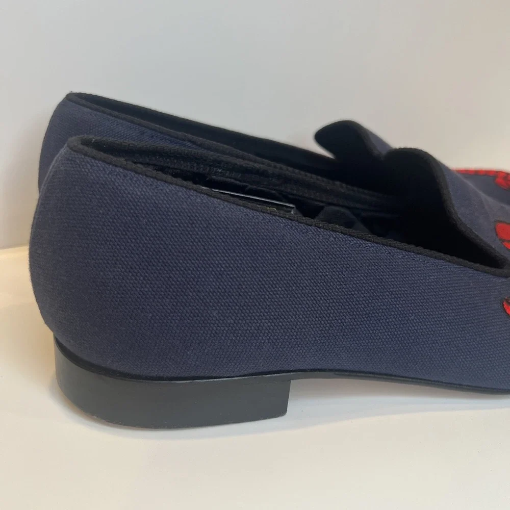 Peal & Co Brooks Brothers Lobster Embroidered Loafers Made England Mens 8.5